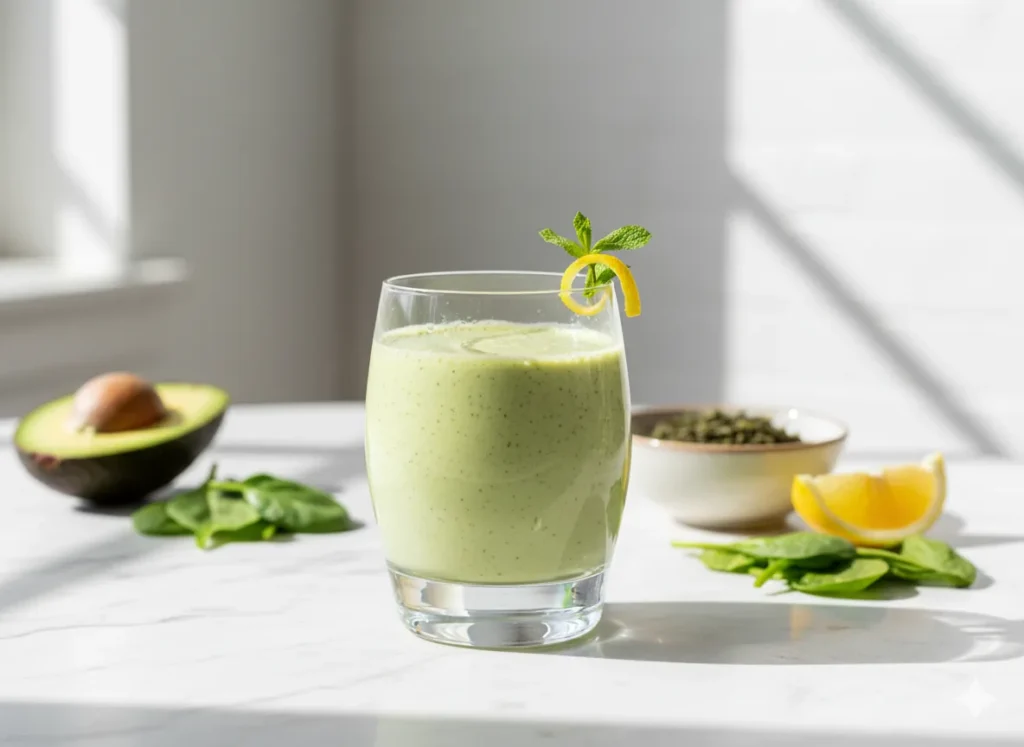 6Detox Smoothies 
Avocado-Grüner Tee Detox Smoothie – cremiger grüner Smoothie voller gesunder Fette und Antioxidantien.