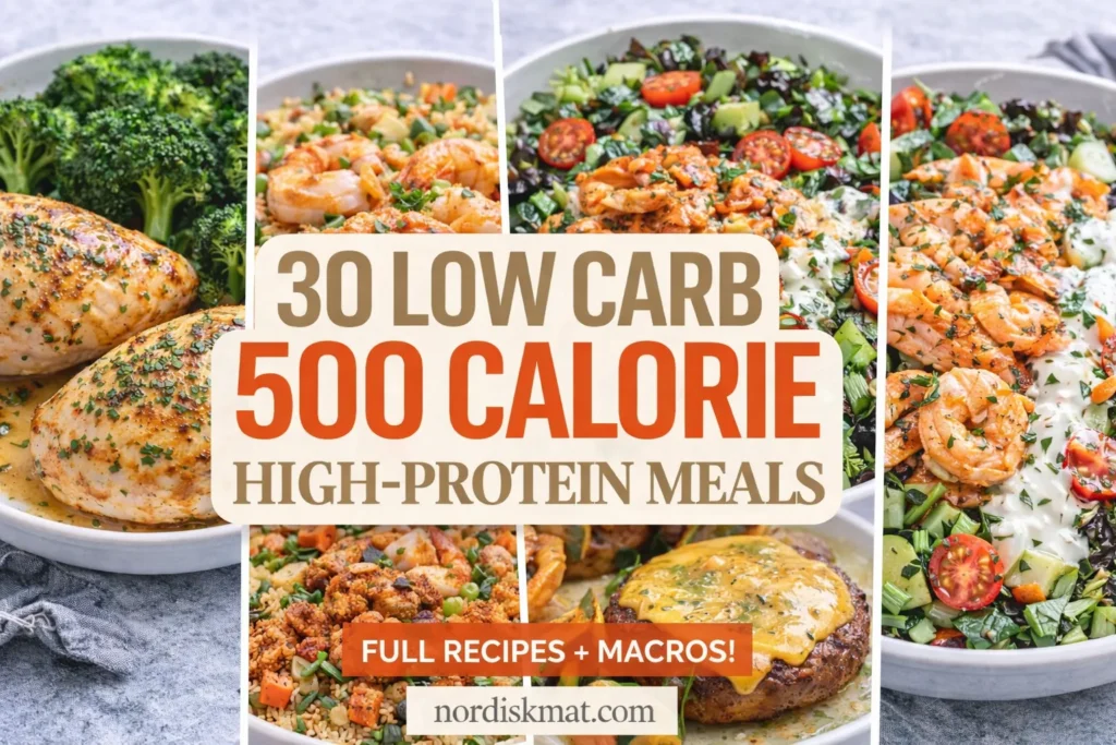 30Low-Carb 500-Calorie High-Protein Meals
